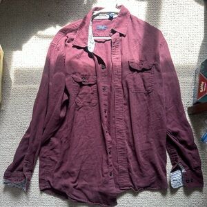 Izod Maroon Casual Shirt